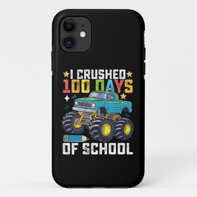 Funda De Case-Mate Para iPhone Aplasté 100 Días De Camión Monstruo De La Escuela (Reverso)