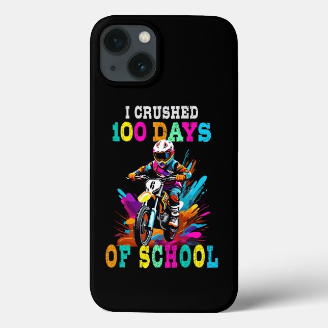 Funda De Case-Mate Para iPhone Aplasté 100 días del colegio Motocross (Reverso)