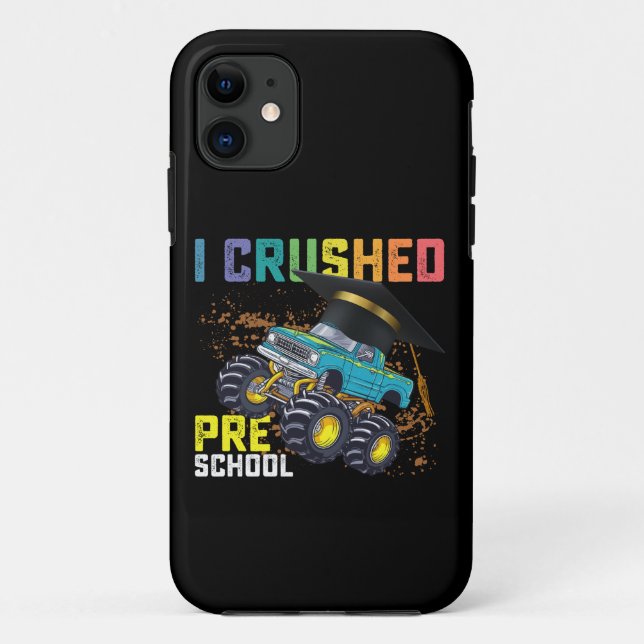 Funda De Case-Mate Para iPhone Aplasté la graduación de un monstruo de preescolar (Reverso)