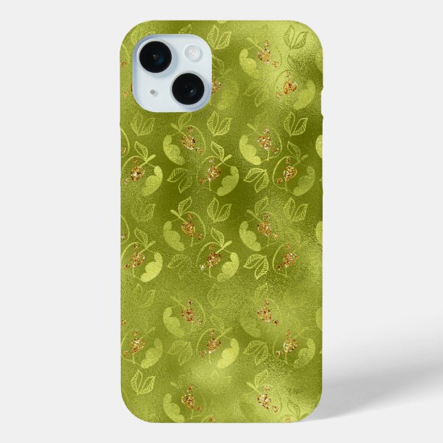 FUNDA DE Case-Mate PARA iPhone APLICACIONES LIME GREEN & GOLD FALL AUTUMN (Reverso )