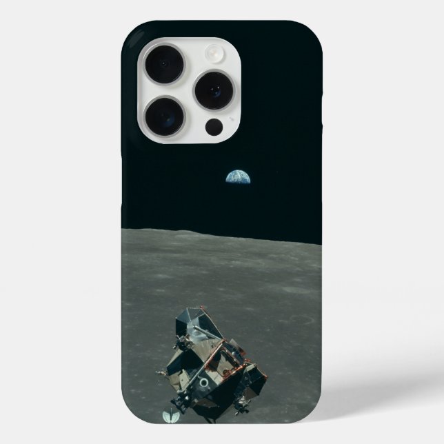 Funda De Case-Mate Para iPhone Apollo Lunar Lander y Earrise Over Moon (Reverso )