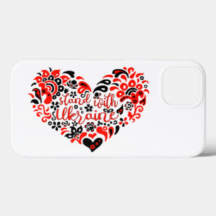Funda Para iPhone 13 Apoyar a Ucrania con letras y corazón