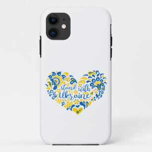 Funda Para iPhone 11 Apoyar a Ucrania con letras y corazón