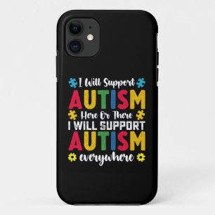 Funda Para iPhone 11 Apoyaré el Autismo Aquí o Allá Autista
