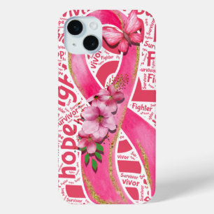 FUNDA PARA iPhone 15 MINI APOYO AL CÁNCER DE MAMA Y SENSIBILIZACIÓN