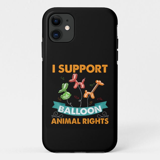 Funda De Case-Mate Para iPhone Apoyo los derechos de los animales globos Gracioso (Reverso)