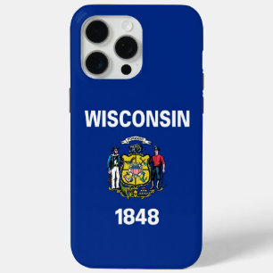 Funda Para iPhone 15 Pro Max Apple iPhone 15 Pro Max, bandera de Wisconsin