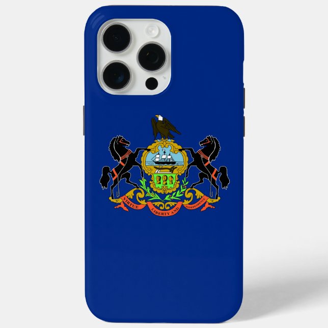 Funda De Case-Mate Para iPhone Apple iPhone 15 Pro Max Case, Pennsylvania Flag (Reverso )