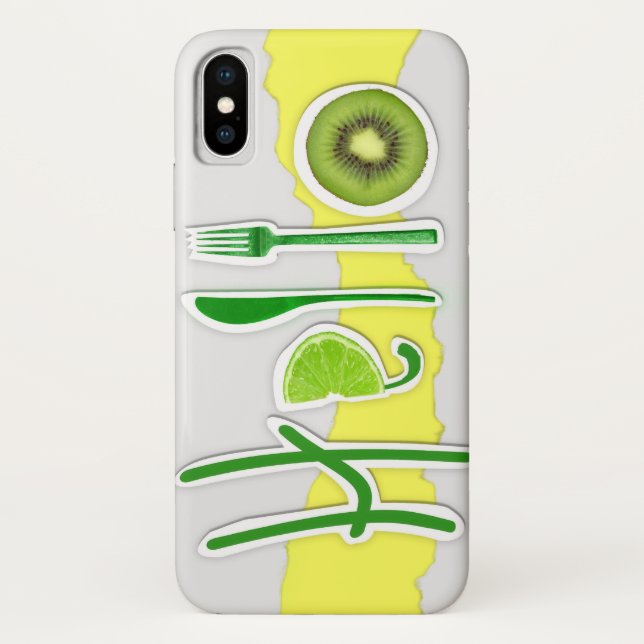 Funda De Case-Mate Para iPhone Apple iPhone X Estuche Green Yellow Hello Fun (Reverso)