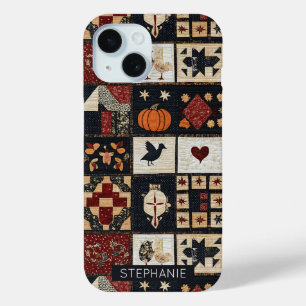 Funda Para iPhone 15 Appliqué y geométrico primitivo de la granja