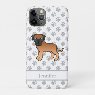 Funda Para iPhone 11 Pro Apricot English Mastiff Cute Cartog Dog & Name