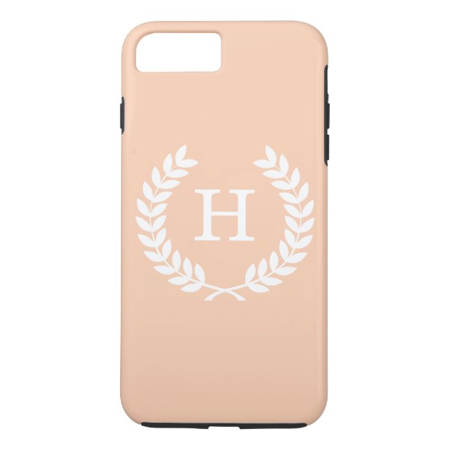 Funda De Case-Mate Para iPhone Apricot White Trirel Laurel Wreath Monograma inici (Reverso)