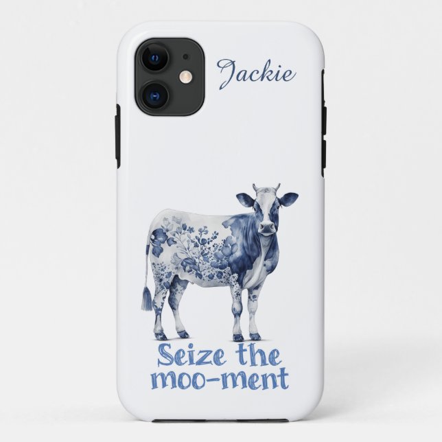 Funda De Case-Mate Para iPhone "Aprovecha el Moo-mento" Personalizado (Reverso)