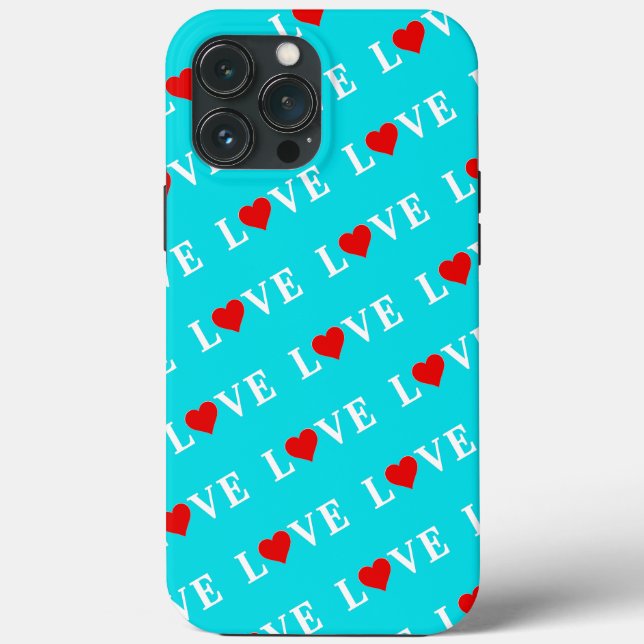 Funda De Case-Mate Para iPhone Aqua Blue LOVE (Reverso )
