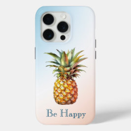 Funda Para iPhone 15 Pro Aqua Cream Happy Tropical Pineapple