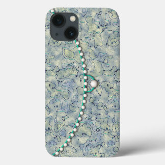 Funda Para iPhone 13 Aqua de Smokey con Perlas