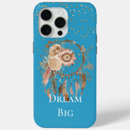 Funda Para iPhone 15 Pro Max Aqua Floral Feathers Dream Catcher