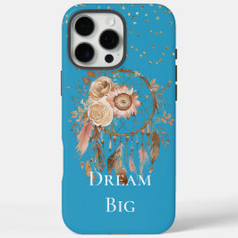 Funda Para iPhone 15 Pro Max Aqua Floral Feathers Dream Catcher