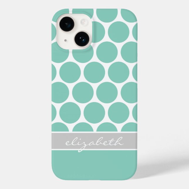 Funda De Case-Mate Para iPhone Aqua Mod Dots Personalizado Monograma (Reverso )
