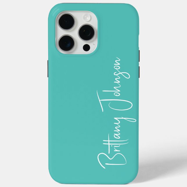 Funda De Case-Mate Para iPhone Aqua Monogramada (Reverso )