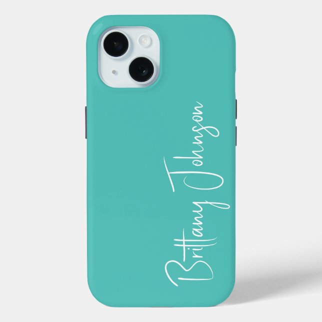 Funda De Case-Mate Para iPhone Aqua Monogramada (Reverso )