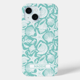 Funda Para iPhone 15 Aqua Shells Personalized