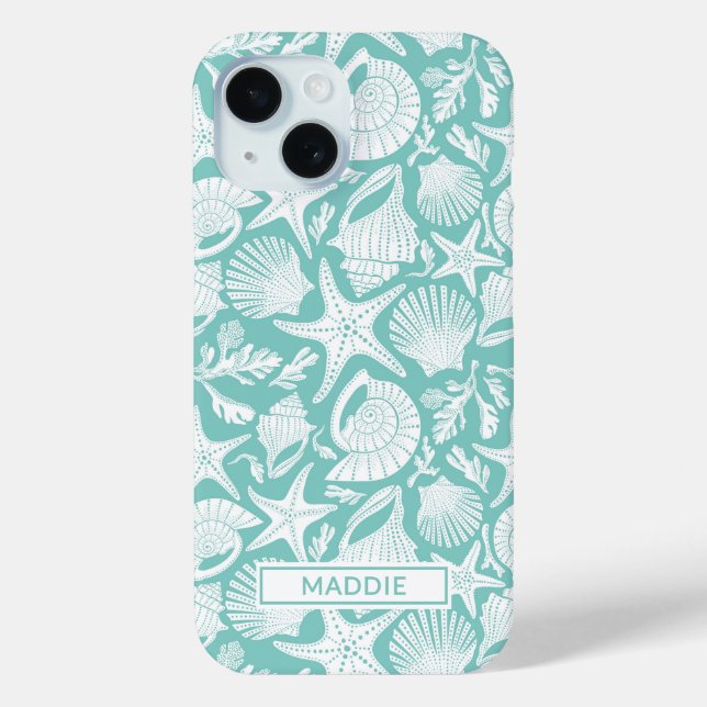 Funda De Case-Mate Para iPhone Aqua Shells Personalized (Reverso )