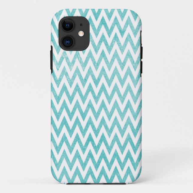 Funda De Case-Mate Para iPhone Aqua y Chevron Blanco (Reverso)