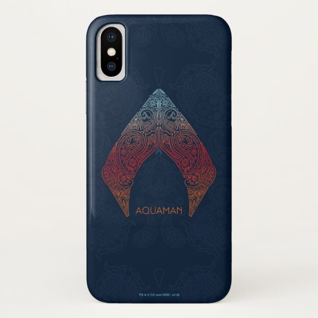 Funda De Case-Mate Para iPhone Aquaman | Logo de Paisley Aquaman (Reverso)