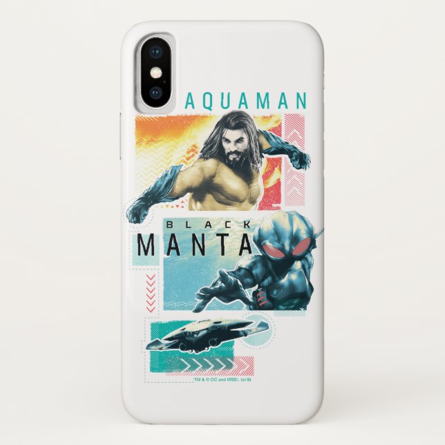 Funda De Case-Mate Para iPhone Aquaman | Modernist Aquaman & Black Manta Graphic (Reverso)