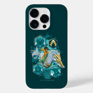 Funda Para iPhone 14 Pro De Case-Mate Aquaman montando caballito de mar a través de los 
