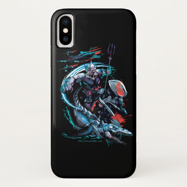 Funda De Case-Mate Para iPhone Aquaman | Orm, Manta Negra, Tylosaur y Buques (Reverso)