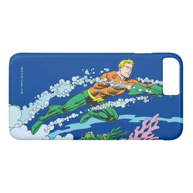 Funda De Case-Mate Para iPhone Aquaman salta sobre Coral (Reverso (horizontal))