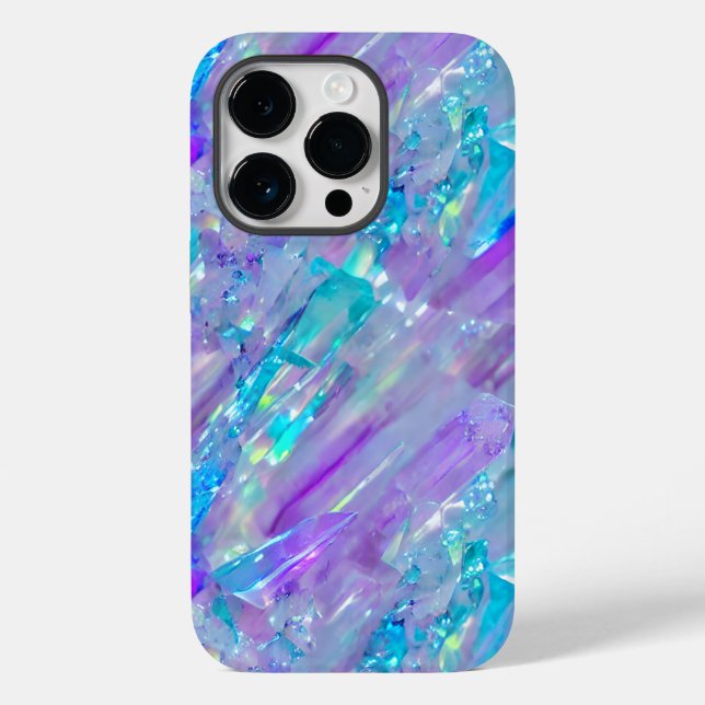 Funda De Case-Mate Para iPhone Aquamarina y Amethyst Crystal (Reverso )