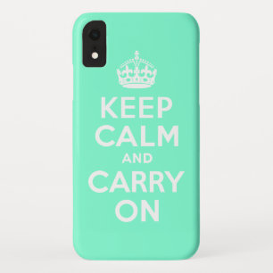 Funda Para iPhone XR Aquamarine Mantenga la calma y continúe