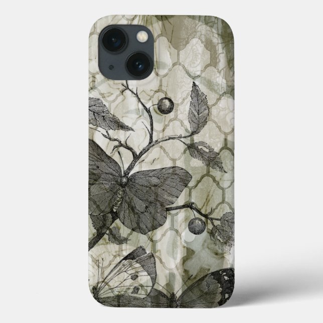 Funda De Case-Mate Para iPhone Arabesque Butterflies I (Reverso)