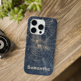Funda Para iPhone 15 Pro Araña Celestial Web Noche Gótica Starry