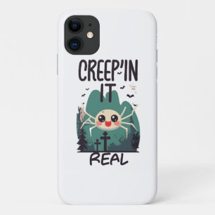 Funda Para iPhone 11 Araña de Halloween Kawaii juego de palabras