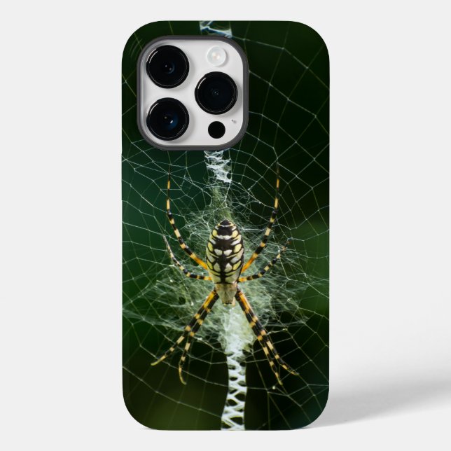 Funda De Case-Mate Para iPhone Araña de jardín negro y amarillo (Reverso )