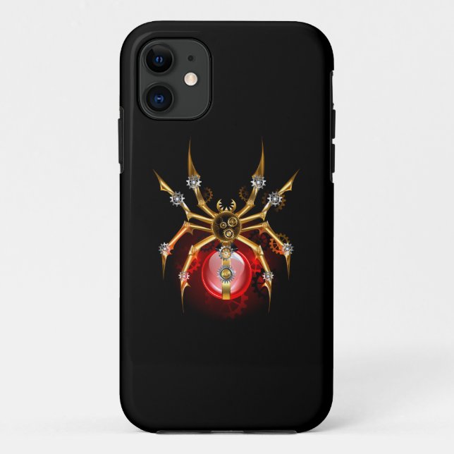 Funda De Case-Mate Para iPhone Araña de vapor sobre negro (Reverso)
