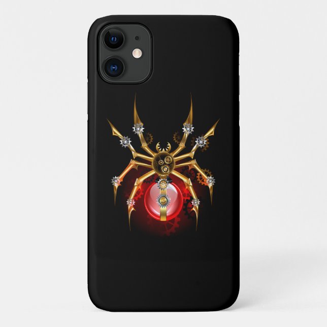 Funda De Case-Mate Para iPhone Araña de vapor sobre negro (Reverso)