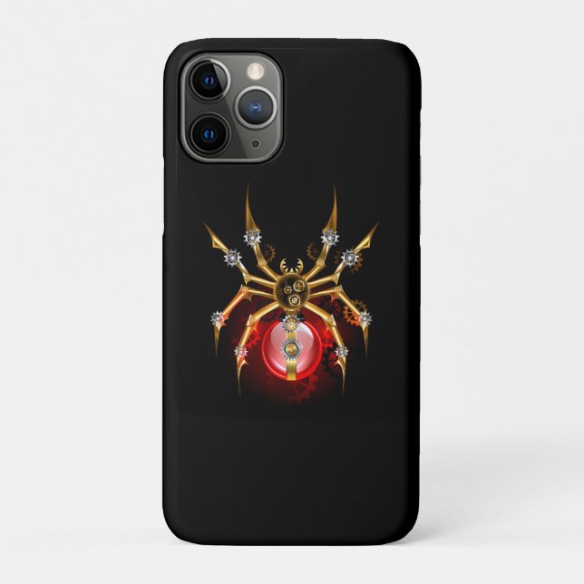 Funda De Case-Mate Para iPhone Araña de vapor sobre negro (Reverso)