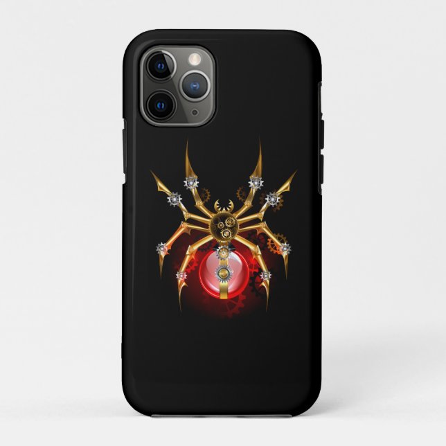 Funda De Case-Mate Para iPhone Araña de vapor sobre negro (Reverso)