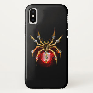 Funda Para iPhone X Araña steampunk sobre negro