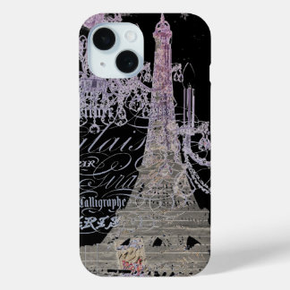 Funda Para iPhone 15 araña vintage giratoria paris eiffel tower