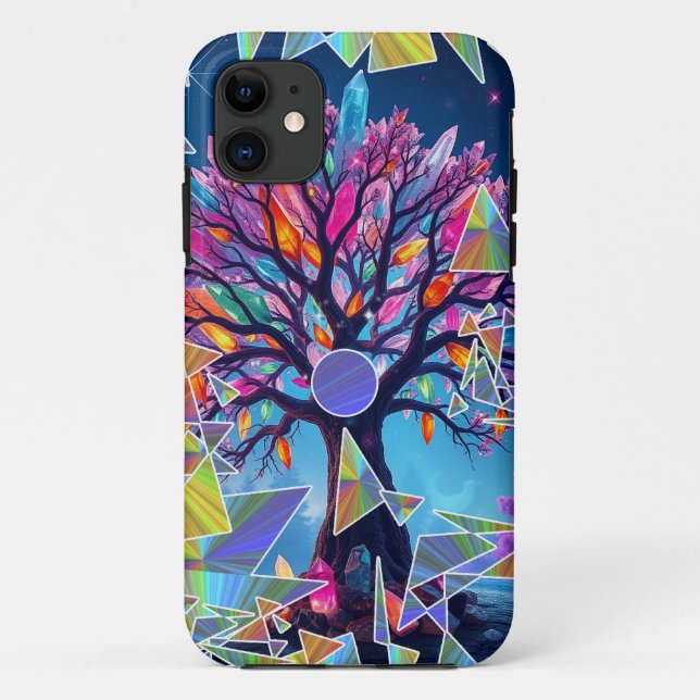 Funda De Case-Mate Para iPhone Árbol abstracto de cristal (Reverso)