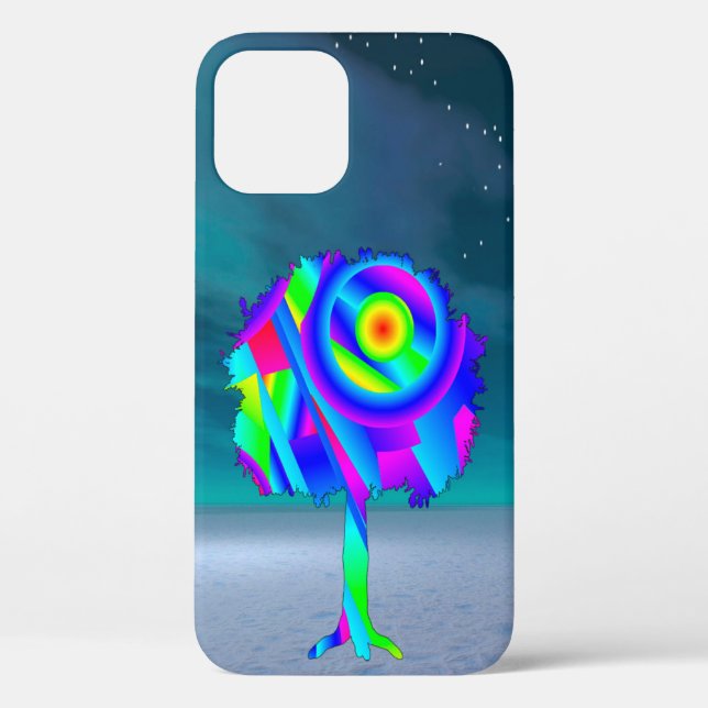 Funda De Case-Mate Para iPhone Árbol arcoiris (Reverso )