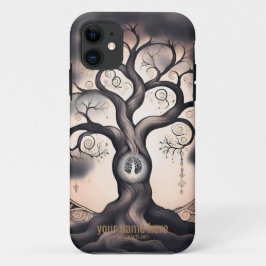 FUNDA PARA iPhone 11 ÁRBOL BLANCO DE VIDA SUPERIORMENTE MARCA MONOTONA