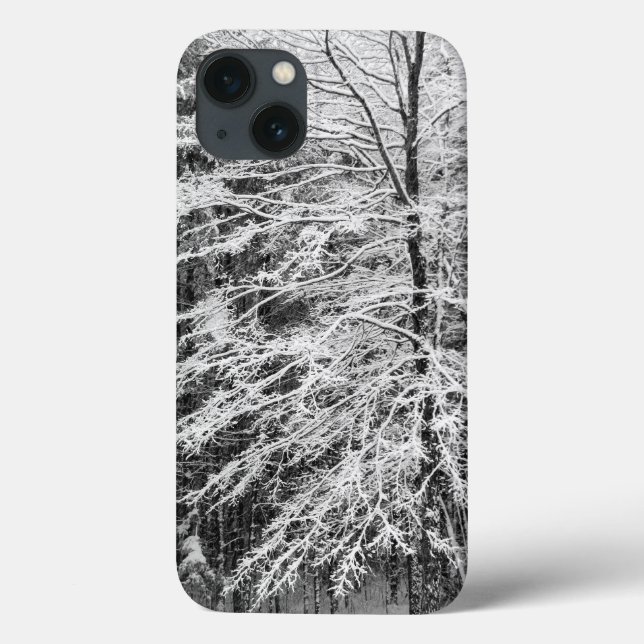 Funda De Case-Mate Para iPhone Árbol de Arce delineado en Nieve (Reverso)