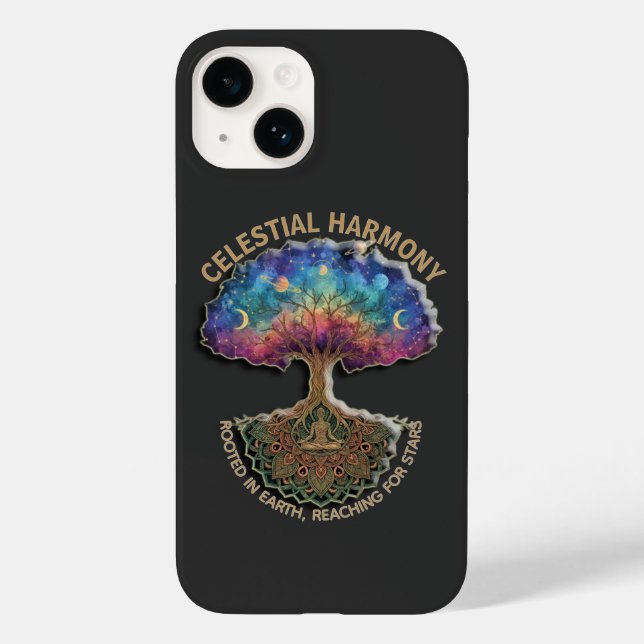 Funda De Case-Mate Para iPhone Árbol de Armonía Celestial | Mandala de Meditación (Reverso )